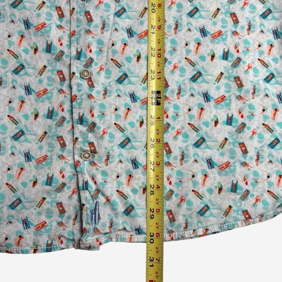 Johnnie O Floaty Hangin' Out Button Up Shirt XL Malibu Novelty Print Prep - Picture 9 of 13